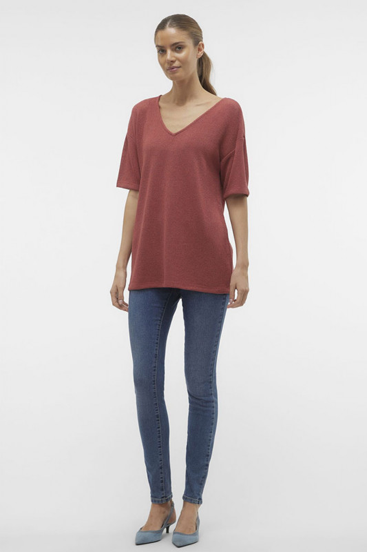 T-shirt basique coloris Marsala Vero Moda