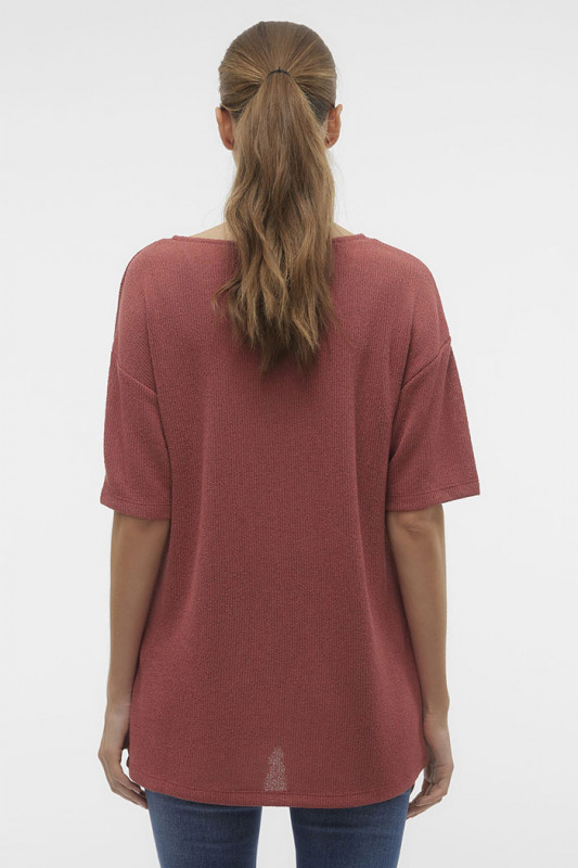 T-shirt basique coloris Marsala