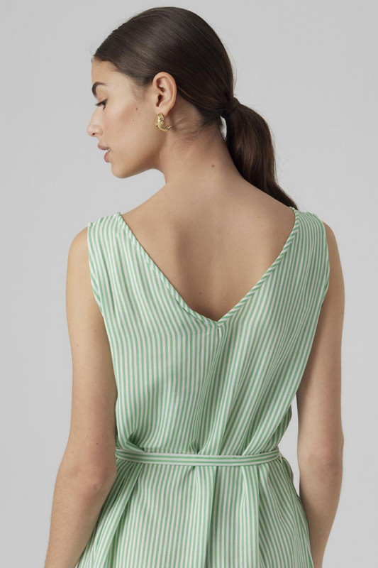 Robe à rayures vertes et blanches femme vero moda