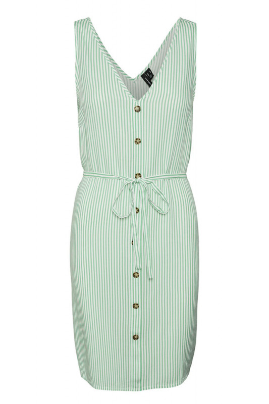 Robe à rayures vertes et blanches Vero Moda en viscose