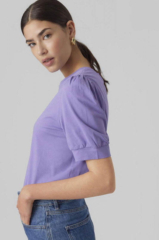 T-shirt Kerry mauve en coton Vero Moda
