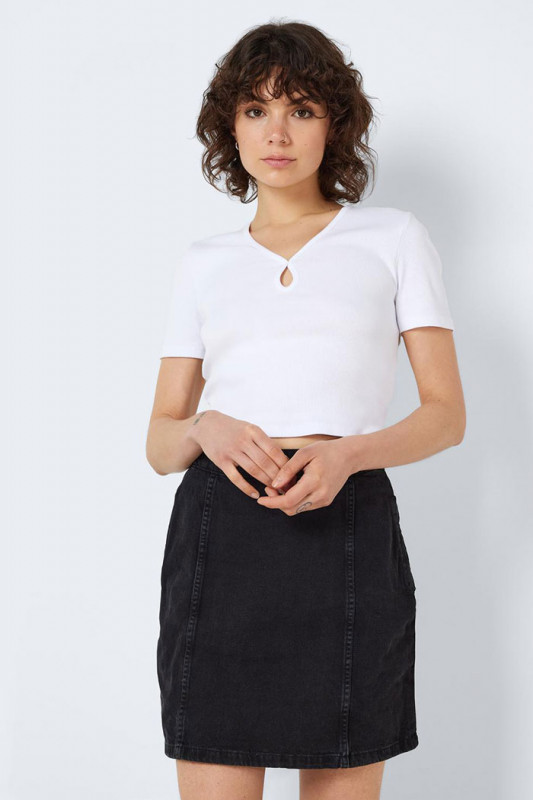 T-shirt slim Maya blanc coton mélangé