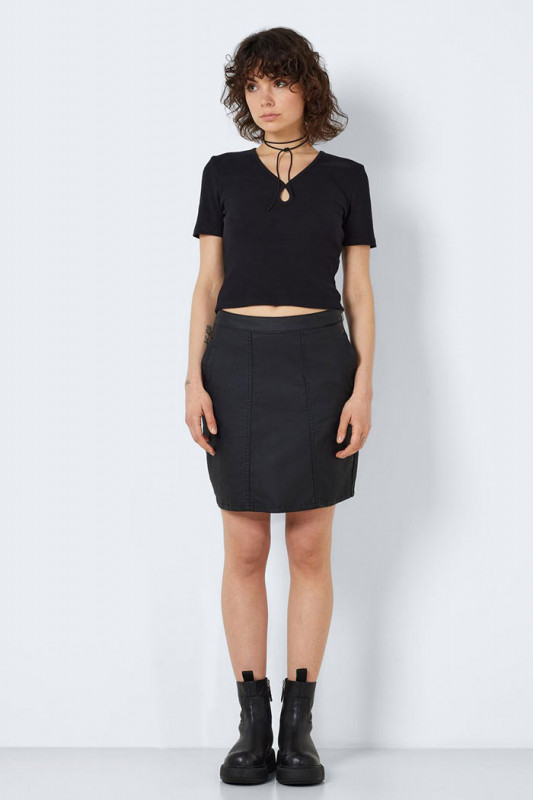 T-shirt slim Maya noir en coton mélangé