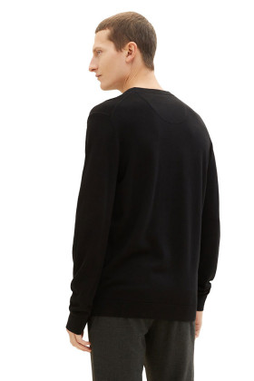 Pull basic col rond noir
