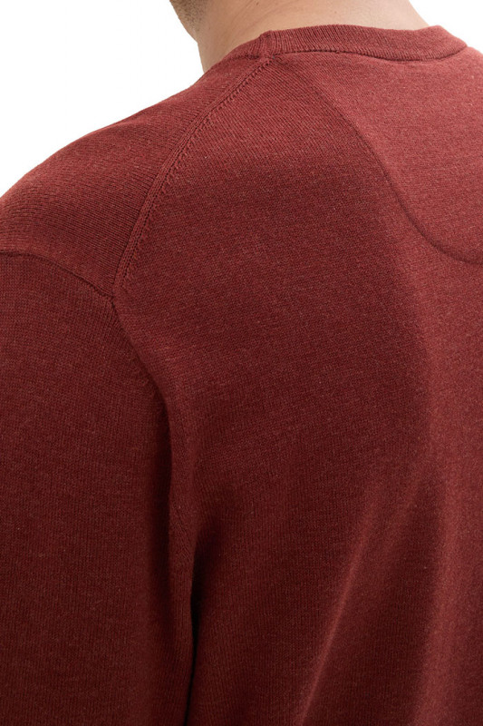 Pull basic col rond bordeaux tom tailor