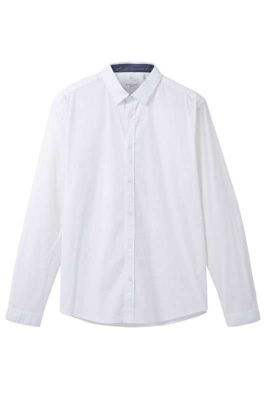 Chemise coton stretch blanche homme tom tailor