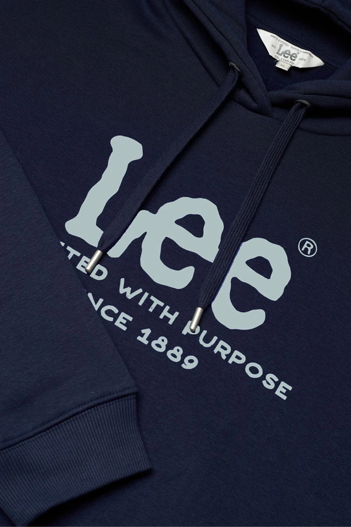 Hoodie a capuche bleu marine homme Lee Destock Jeans