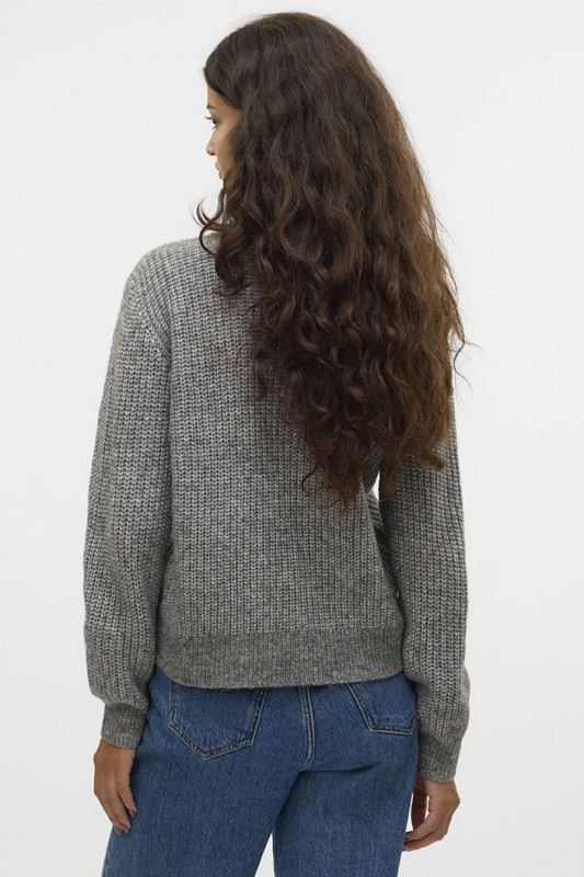 Pull maille torsadée gris