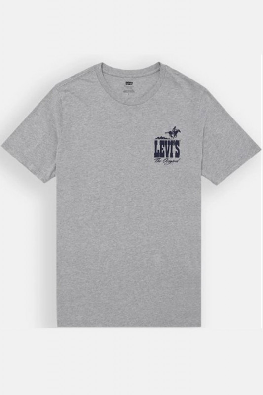 T-shirt graphic gris col rond