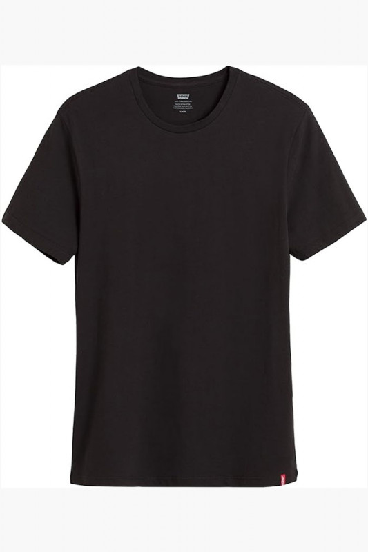 Lot de 2 t-shirts slim ras du cou noirs homme 100% coton