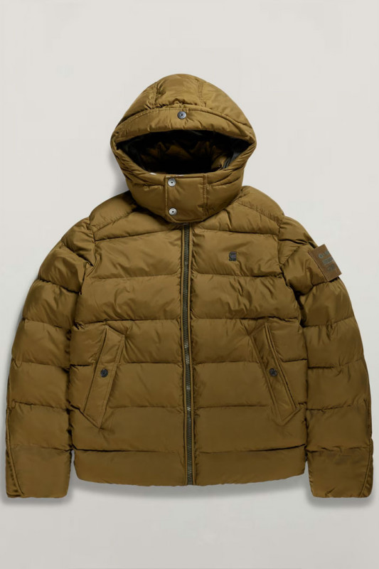 Doudoune matelassée à capuche G-Whistler Padded vert olive tissu dense