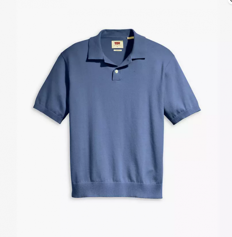 Polo en coton coloris coastal fjord bleu