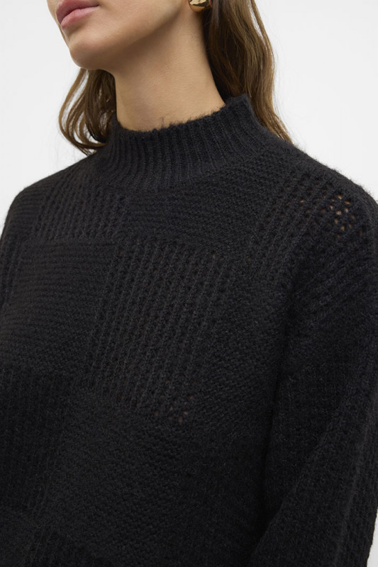 Pull Moon col montant noir femme