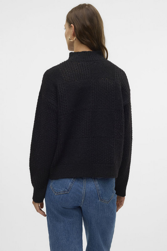 Pull Moon col montant noir Vero Moda