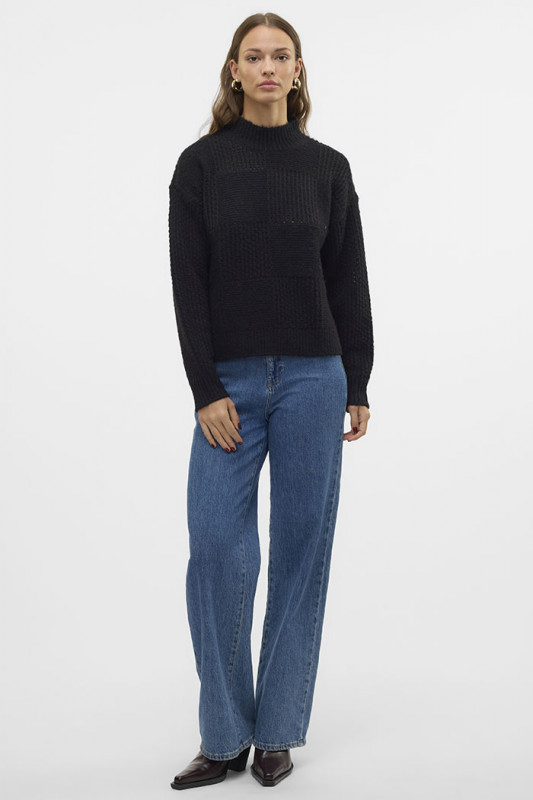 Pull Moon col montant noir femme Vero Moda