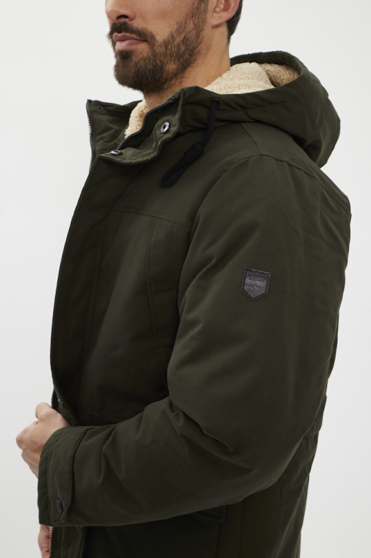 Parka kaki homme avec capuche