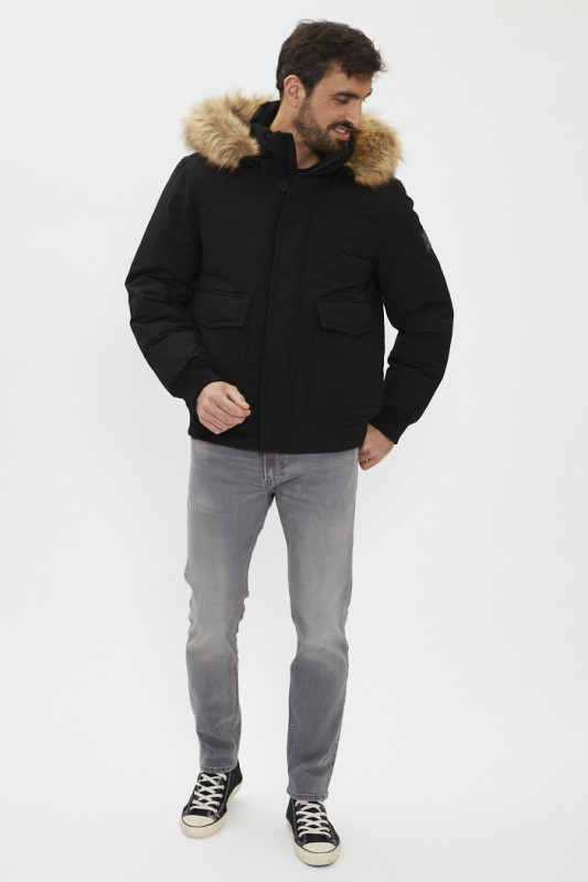 Doudoune Rockie Bomber noire avec capuche