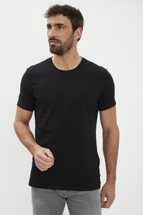 Lot de 2 t-shirts slim ras du cou noirs homme