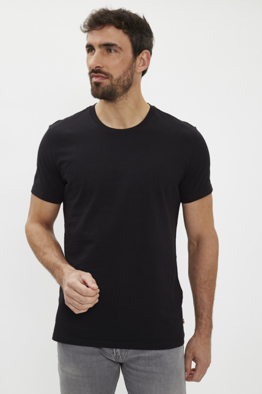Lot de 2 t-shirts slim ras du cou noirs homme
