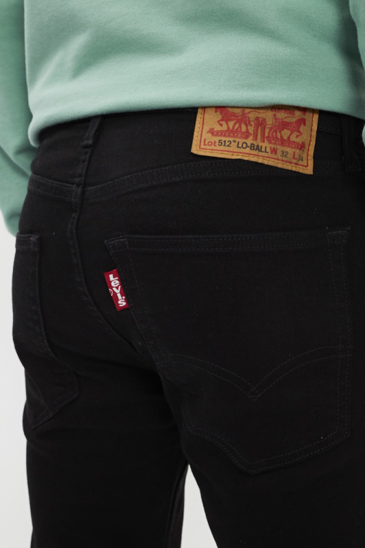 Jeans 512 slim taper noir levi's en coton mélangé