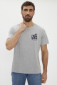 T-shirt graphic gris col rond