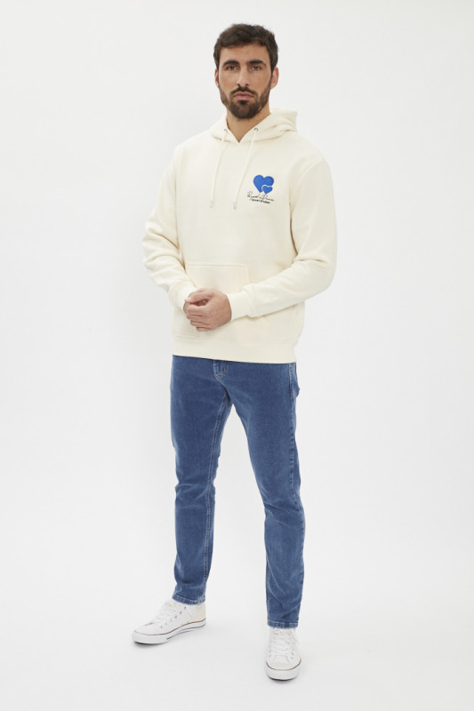 Sweat à Capuche beige broderie Cold hearts PXP