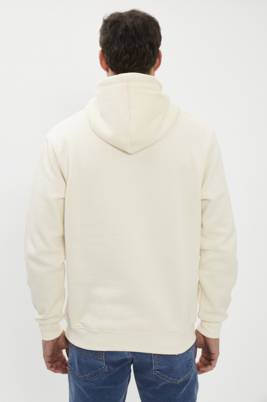 Sweat à Capuche beige broderie Cold hearts