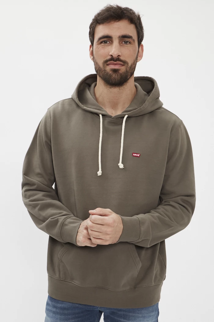 Hoodie original vert olive homme Levi's Destock Jeans