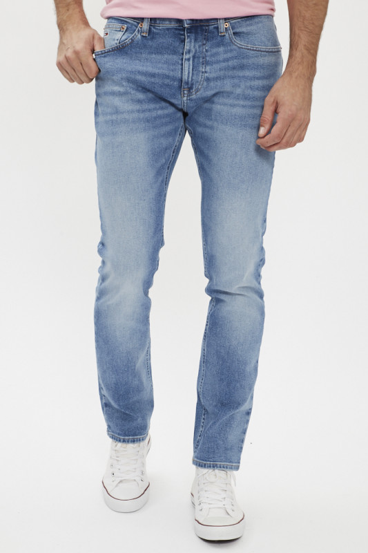 Jeans slim scanton bleu délavé homme