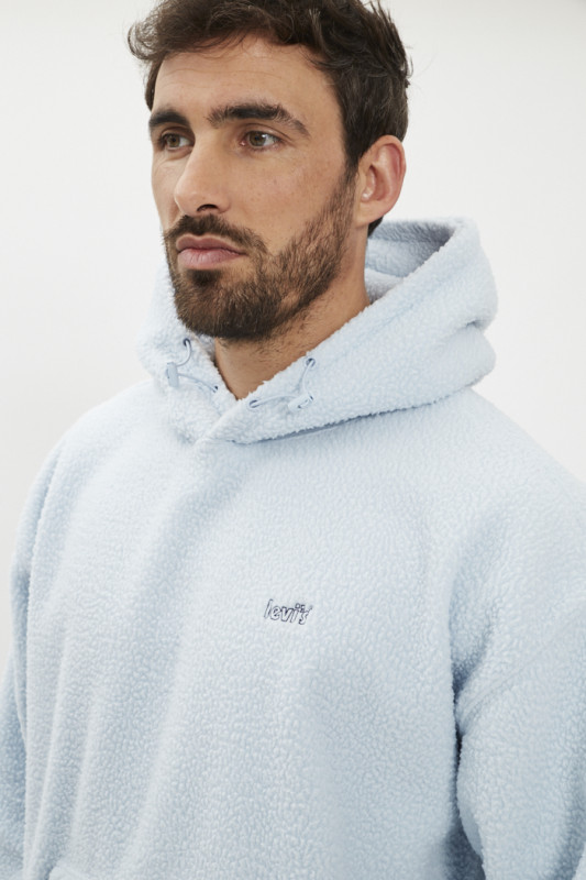 Hoodie cozy up polaire bleu ciel homme levi's