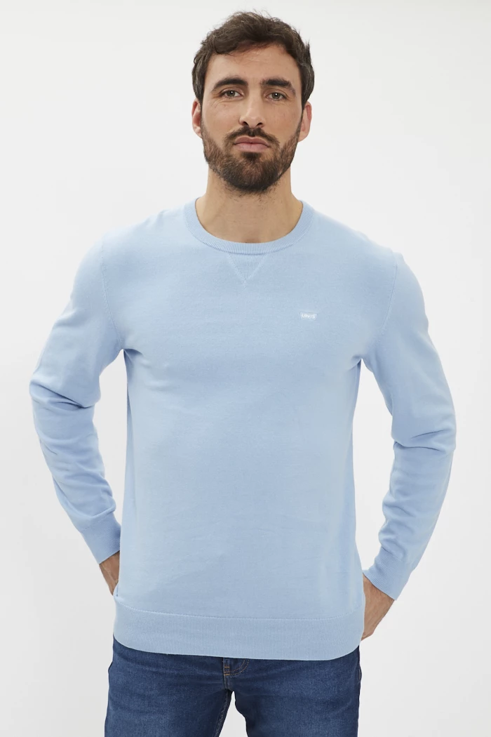 Pull Léger bleu ciel homme Levi's Destock Jeans