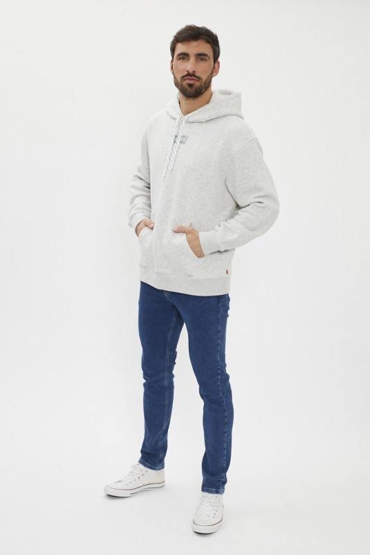 Sweat relaxed graphic gris levi's en coton mélangé