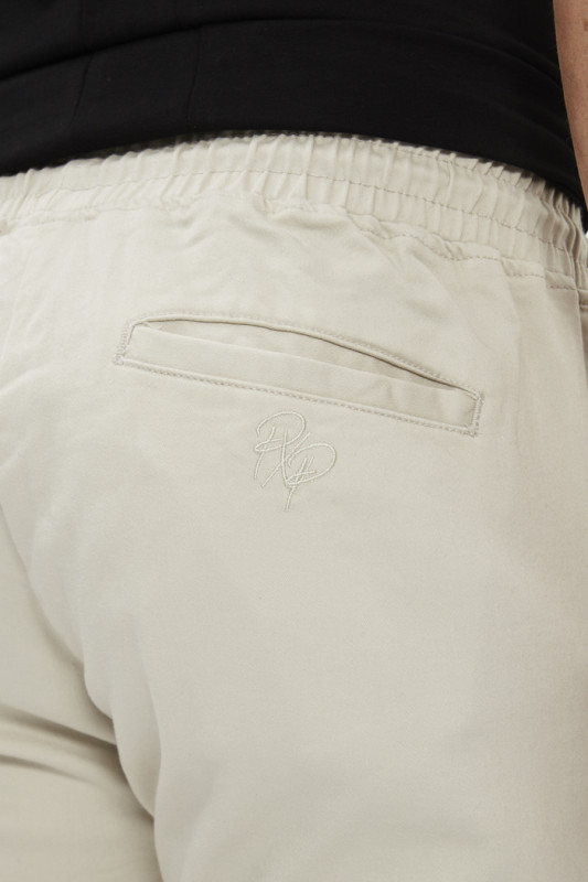 Pantalon cargo beige ceinture élastiquée homme