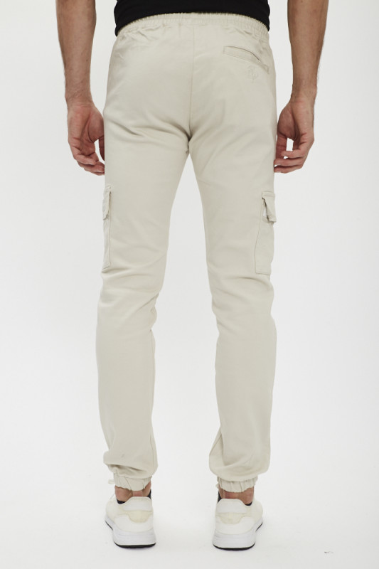Pantalon cargo beige ceinture élastiquée PXP