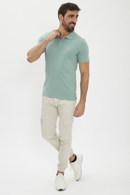 Polo slim vert en jersey de coton levi's