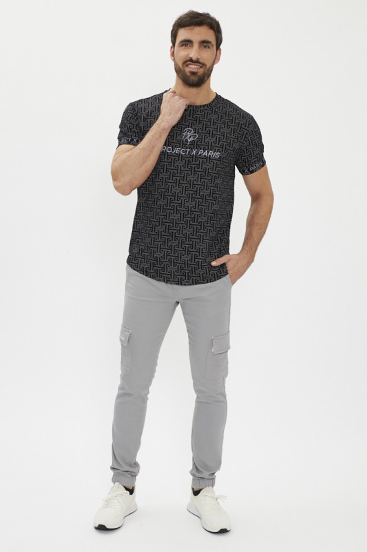 pantalon cargo gris ceinture élastiquée project X paris