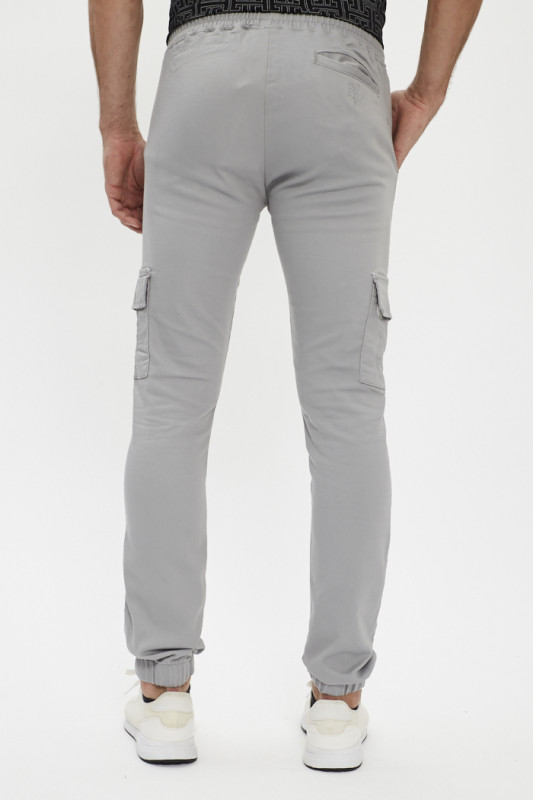 pantalon cargo gris ceinture élastiquée PXP