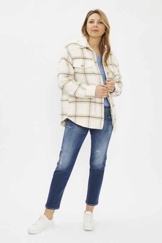 Veste chemise Lola à carreaux beige levi's
