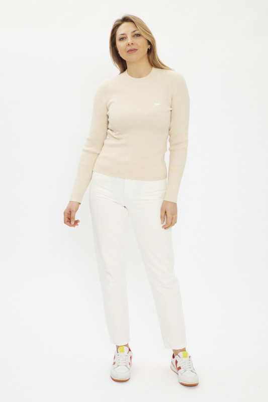 Jeans mom 80's blanc femme