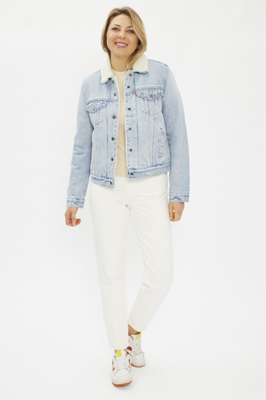 Veste trucker original sherpa en coton levi's