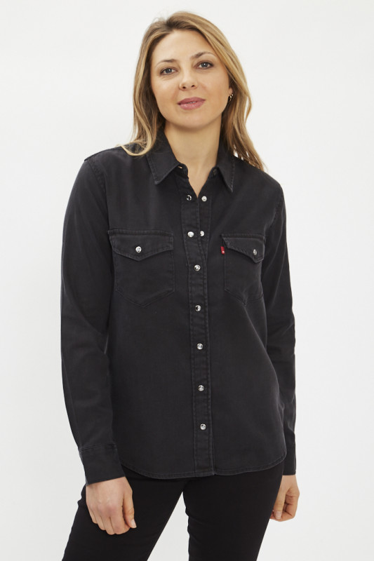 Chemise iconic western noire femme