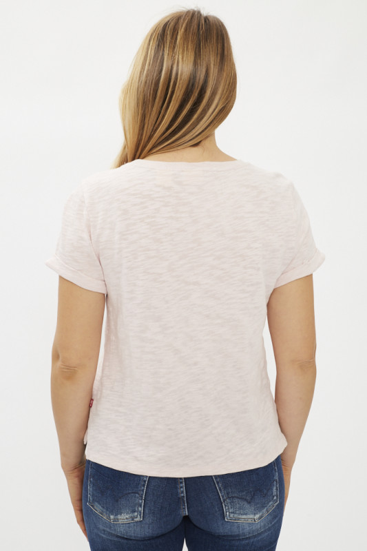 T-shirt rose Margot en coton flammé