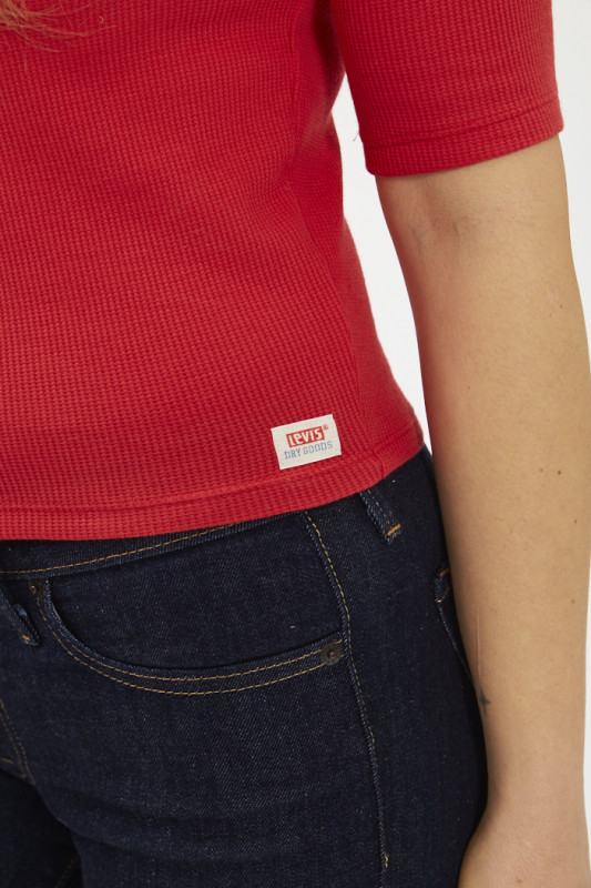 Top dry goods rouge maille gaufrée levi's