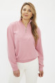 Sweat col zippé rose