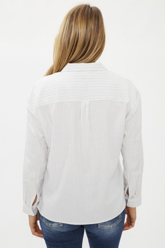 Chemise blanche à rayures fines Odessa