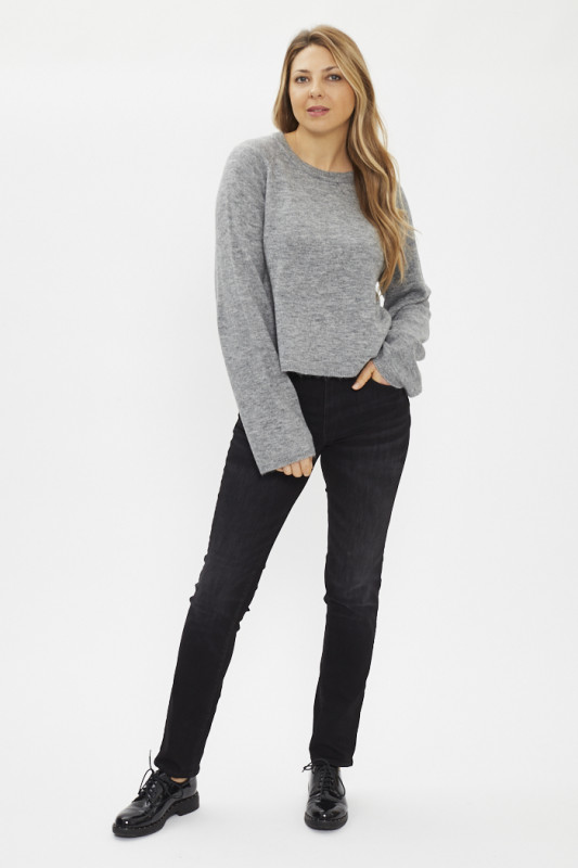 Pull en maille Jupiter gris col rond femme Vero Moda