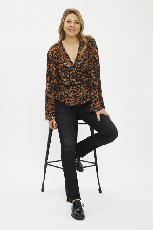 Cache coeur Sienna imprimé léopard femme