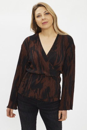 Cache coeur Sienna marron imprimé fantaisie femme