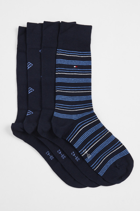 coffret de 4 paires de chaussettes bleu marine fantaisie