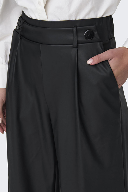 Pantalon large Soya colori noir